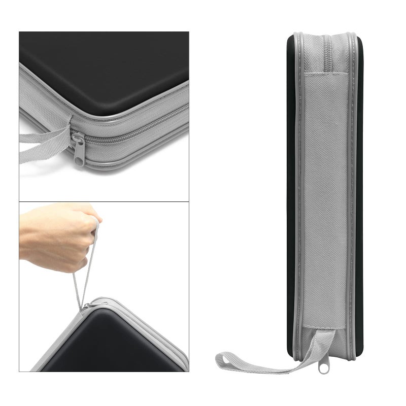 Siveit CD Case Holder, 80 Capacity CD/DVD Case Holders Wallet Hard Plastic CD DVD Disc Cases Storage Binder for Car Home Office Travel (Grey) - Image 3