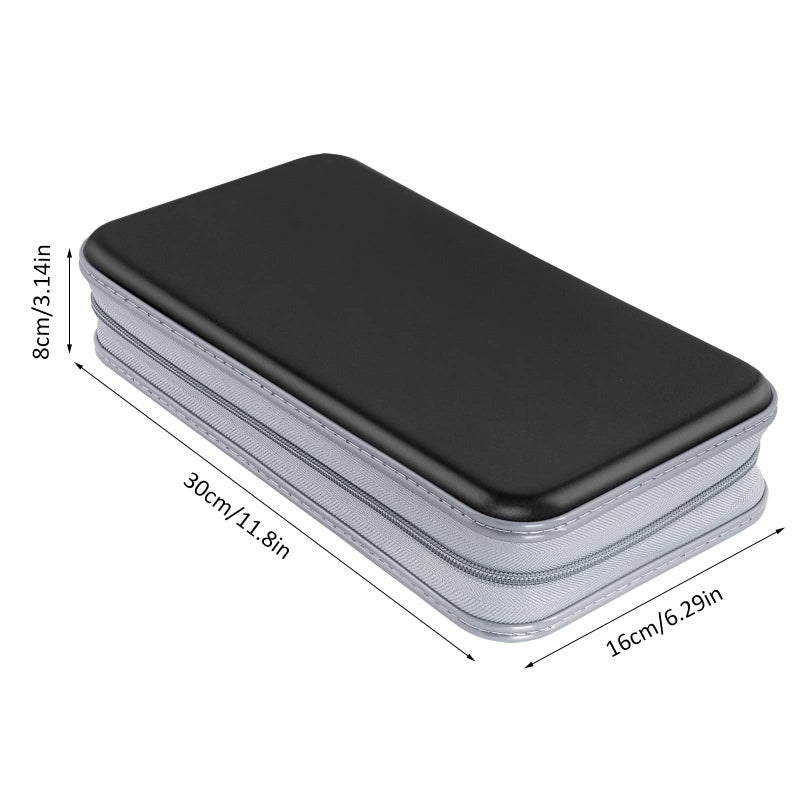 Siveit CD Case Holder, 80 Capacity CD/DVD Case Holders Wallet Hard Plastic CD DVD Disc Cases Storage Binder for Car Home Office Travel (Grey) - Image 5