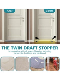 Optico Door Draft Stopper, 96 cm Length Under Door Seal, Door Sweep for Exterior & Interior Doors, Door Bottom Draft Blocker Dust and Noise Insulation  Twin Door Draft Stopper Adjustable Door Foam Seal Strip Breeze Blocker, Noise Sound Light Smell Blocker for Doors  - Image 5