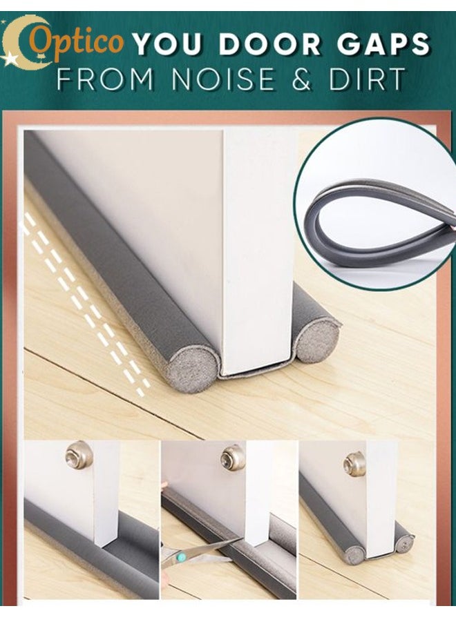 Optico - Door Draft Stopper, 96 cm Length Under Door Seal, Door Sweep for Exterior & Interior Doors, Door Bottom Draft Blocker Dust and Noise Insulation  Twin Door Draft Stopper Adjustable Door Foam Seal Strip Breeze Blocker, Noise Sound Light Smell Blocker for Doors - Image 1