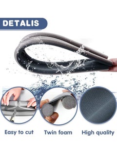Optico Door Draft Stopper, 96 cm Length Under Door Seal, Door Sweep for Exterior & Interior Doors, Door Bottom Draft Blocker Dust and Noise Insulation  Twin Door Draft Stopper Adjustable Door Foam Seal Strip Breeze Blocker, Noise Sound Light Smell Blocker for Doors  - Image 4