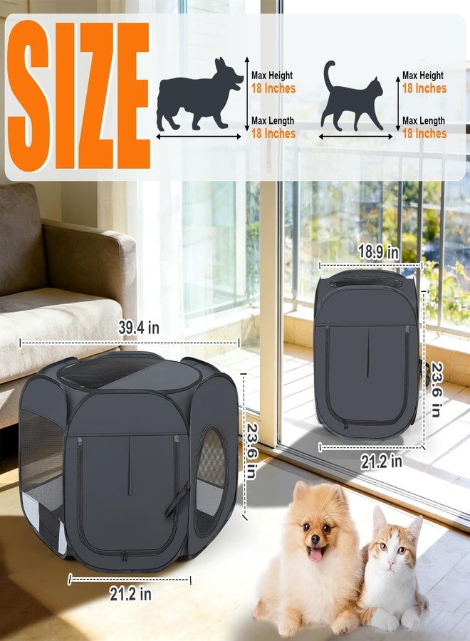 Wn's Day Portable cat playpen, 2-in-1 Dog playpen Indoor, Puppy Dog Play Pen for Indoors, cat cage Crate for Dogs Indoor, Independently Usable cat Tents for Indoor Cats, Collapsible pet playpen(Medium) - Image 2