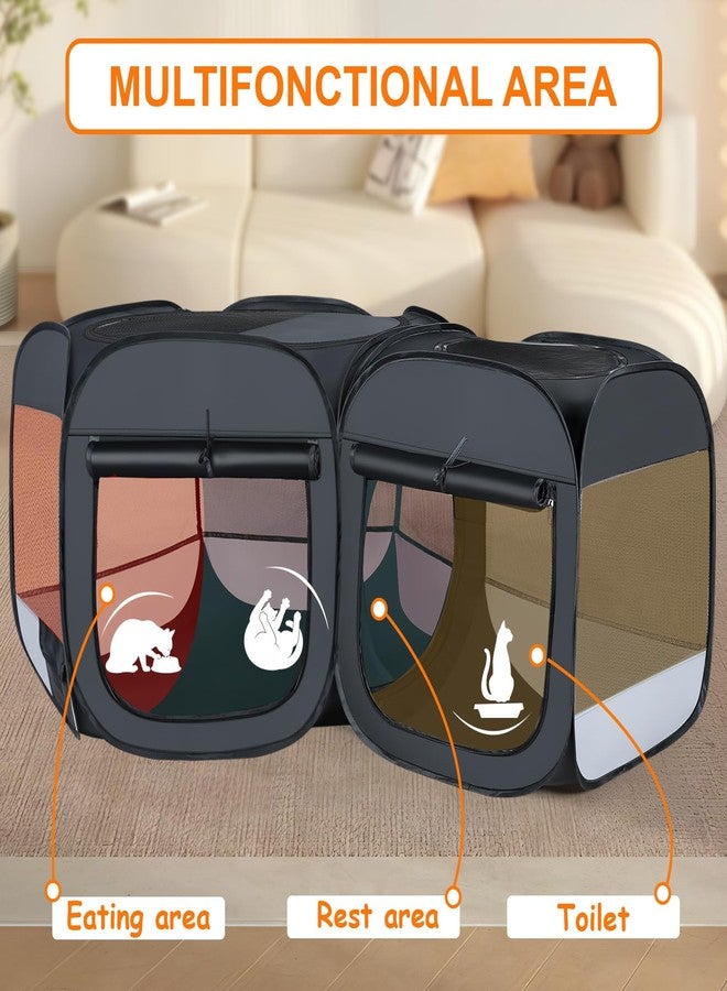 Wn's Day Portable cat playpen, 2-in-1 Dog playpen Indoor, Puppy Dog Play Pen for Indoors, cat cage Crate for Dogs Indoor, Independently Usable cat Tents for Indoor Cats, Collapsible pet playpen(Medium) - Image 4