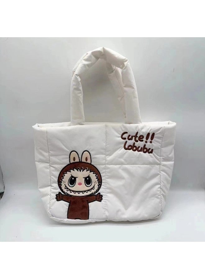 Cartoon Sanrio Down Cloth Handbag Cute Kuromi Tote Bag Meruti Shoulder Bag For Women-Color:White Bubble Mart (order In Multiples Of 5)-Height:36*28cm (minimum Order Of 5 Pieces Per Style) - Image 1