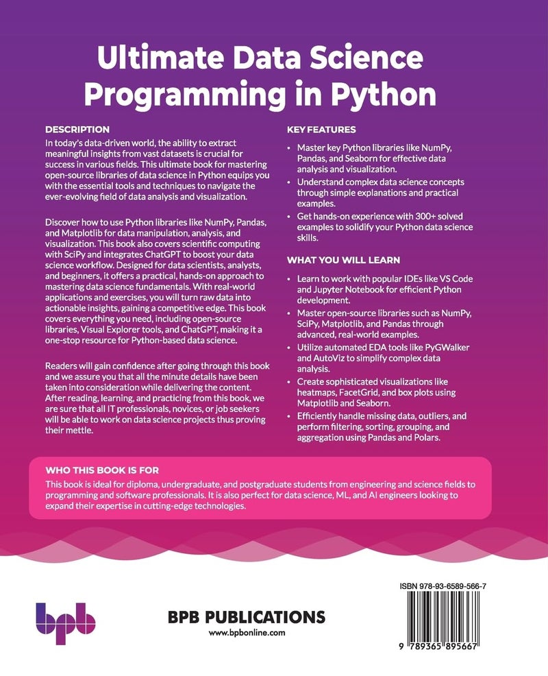 Ultimate Data Science Programming in Python: Master data science libraries with 300+ programs, 2 projects, and EDA GUI tools - Image 2