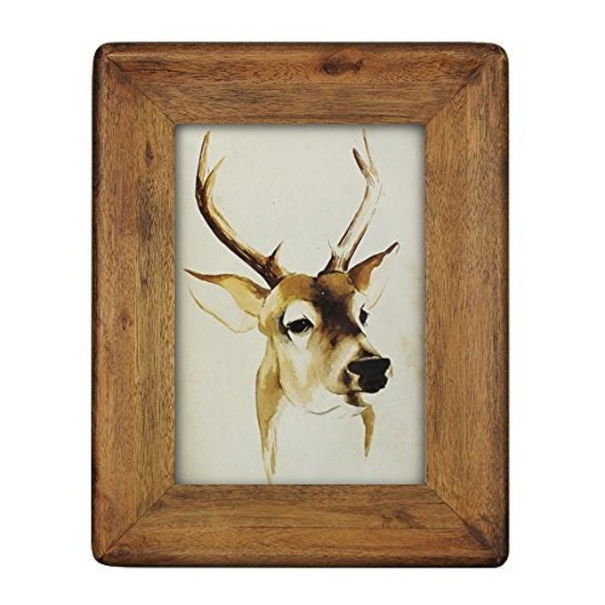 icheesday Picture Frame 5x7 Inch,Rustic Wood Photo Frames with Real Glass,Wall Hanging and Tabletop Standing,Vertical or Horizontal Display (Brown) - Image 4
