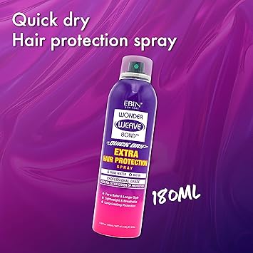 EBIN NEW YORK EBIN Wonder Weave Bond Quick Dry Extra Hair Protection Spray Rose Water Biotin 180ml - Image 5