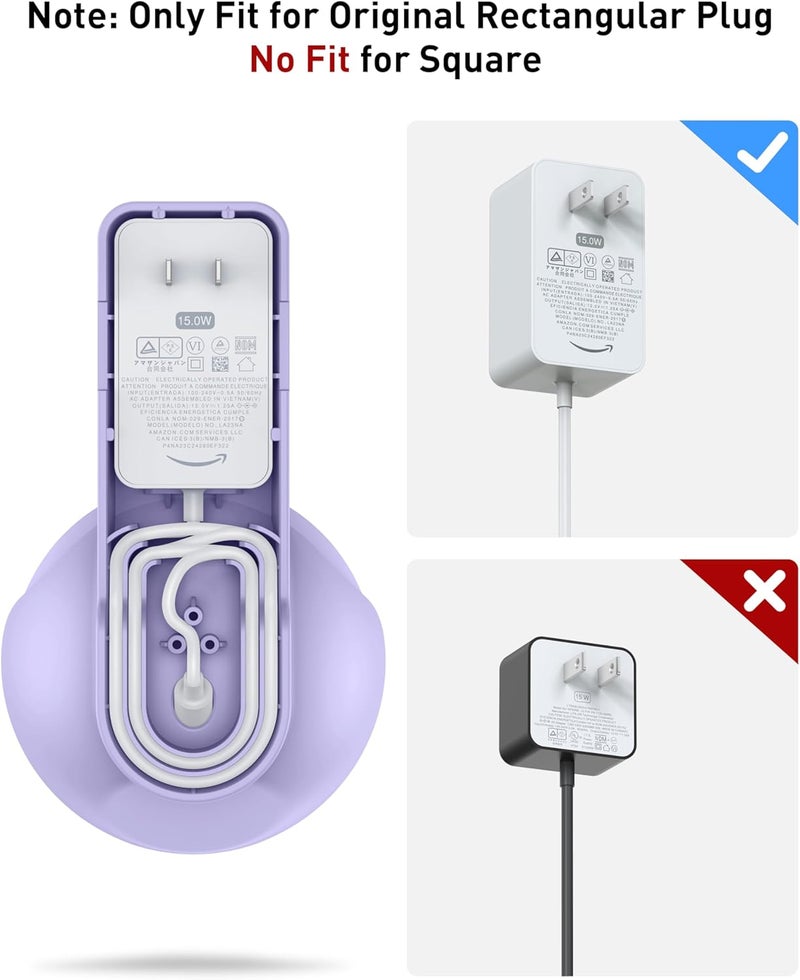 Maxonar حامل حائط Maxonar، حامل سماعة Ech0 P0p للحائط بدون حاجة لمسامير أو حفر، تخزين مخفي للكابلات متوافق مع Google Nest وEch0 P0p - اللون ال��رجواني - Image 2