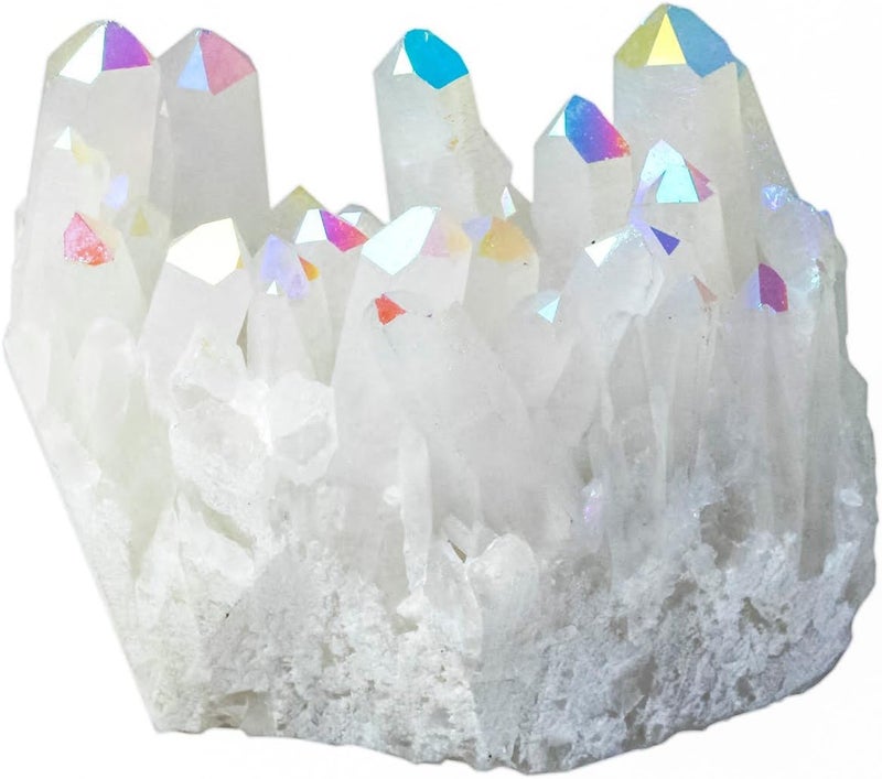 rockcloud Healing Stone Titanium Coated AB Crystal Cluster Geode Druzy Home Decoration Gemstone Specimen - Image 3