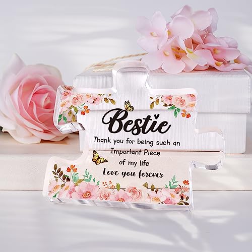Buioata to My Bestie Gifts - Acrylic Block Puzzle Decorations 3.9 x 3.3 inch - Delicate Best friend Birthday Gifts for Women - New Year Christmas Birthday Gifts for Bestie Bff Friend, Ideas - Image 5