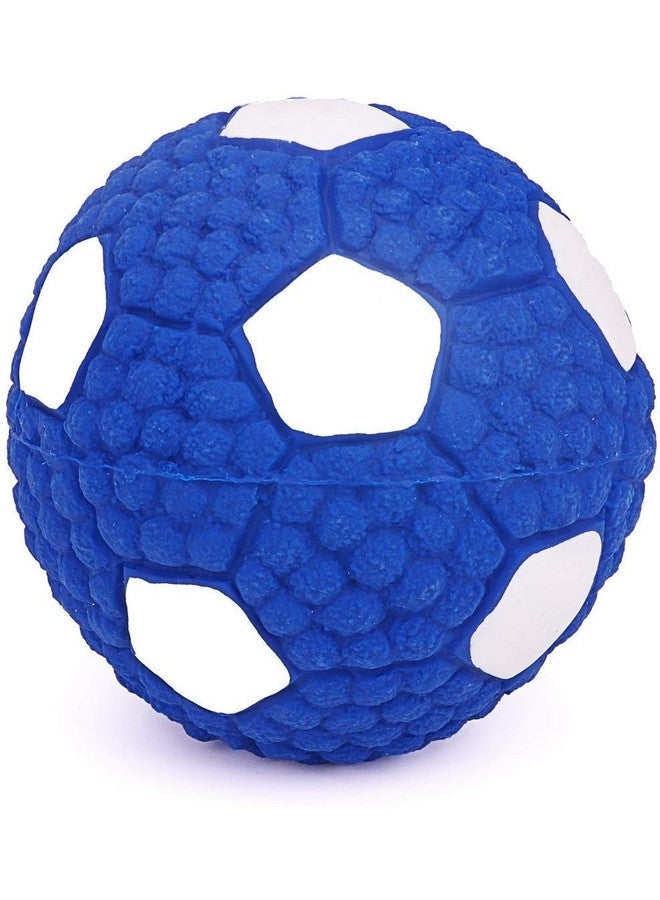 Petoys Dog Latex Squeaky Blue And White Football Small For Dogs, Cats Puppy & Kittens Multicolor - Image 1