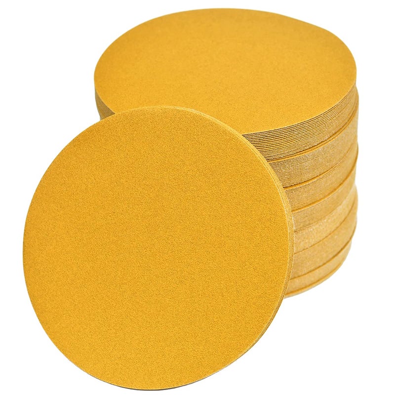 Aiyard 6Inch NoHole Hook and Loop Sanding Discs 180Grit Random Orbital Sandpaper for Automotive and Woodworking 100Pack