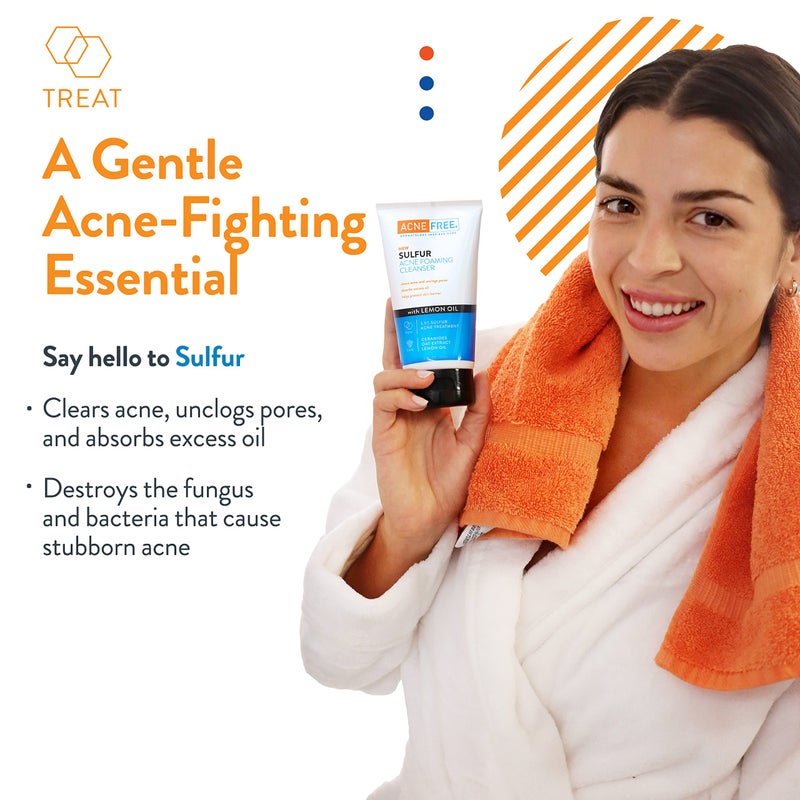 AcneFree Acne Free Sulfur Acne Foaming Cleanser with Lemon Oil, and Oat Extract, 5 Ounces - Image 2