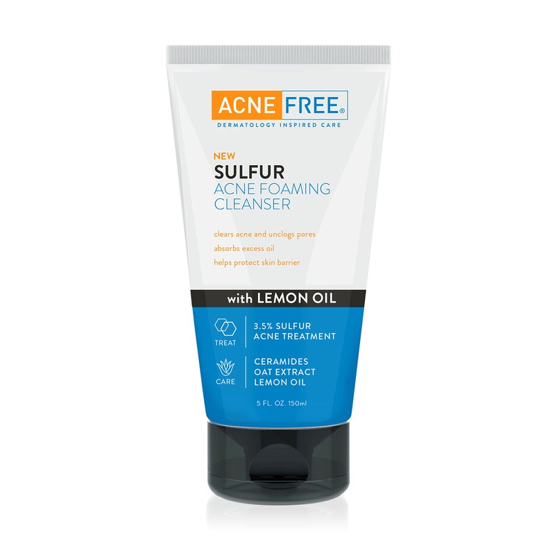 AcneFree Acne Free Sulfur Acne Foaming Cleanser with Lemon Oil, and Oat Extract, 5 Ounces - Image 1