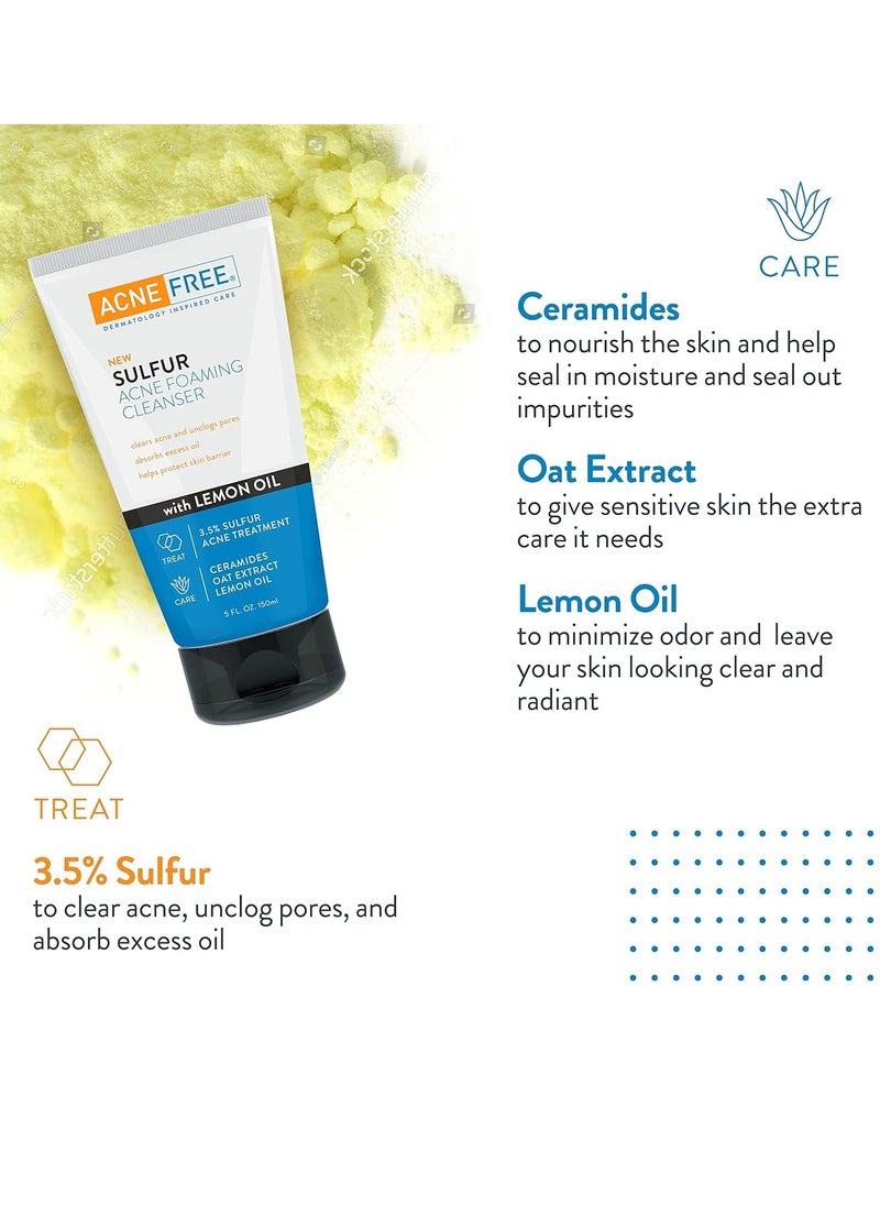 AcneFree Acne Free Sulfur Acne Foaming Cleanser with Lemon Oil, and Oat Extract, 5 Ounces  - Image 4