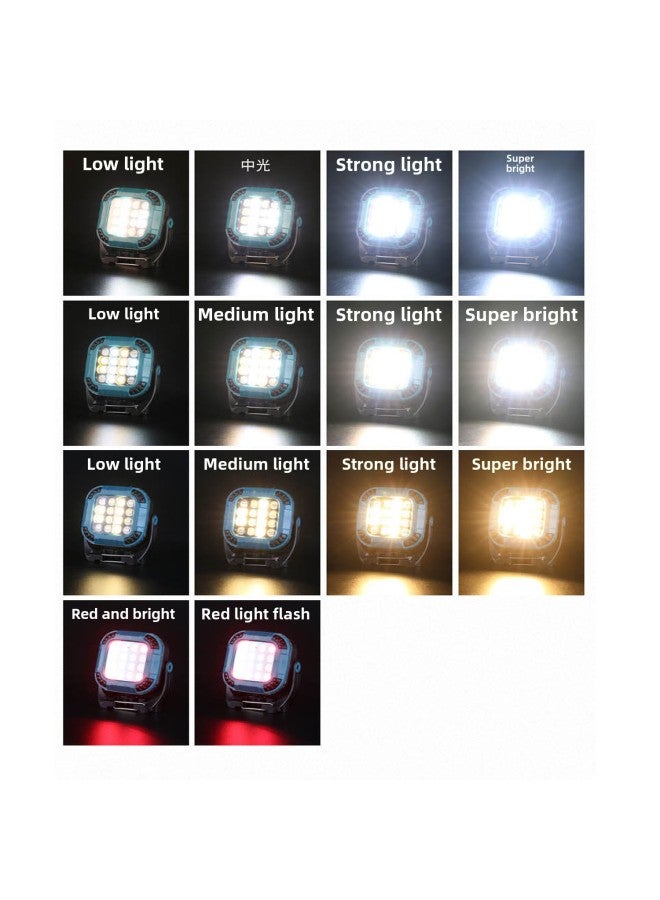Super Bright Strong Magnetic Suction Work Light Auto Repair Maintenance Light Strong Light Long Endurance Repair Outdoor Rechargeable Lighting Flashlight-Color:W8129-3 Blue - Image 3