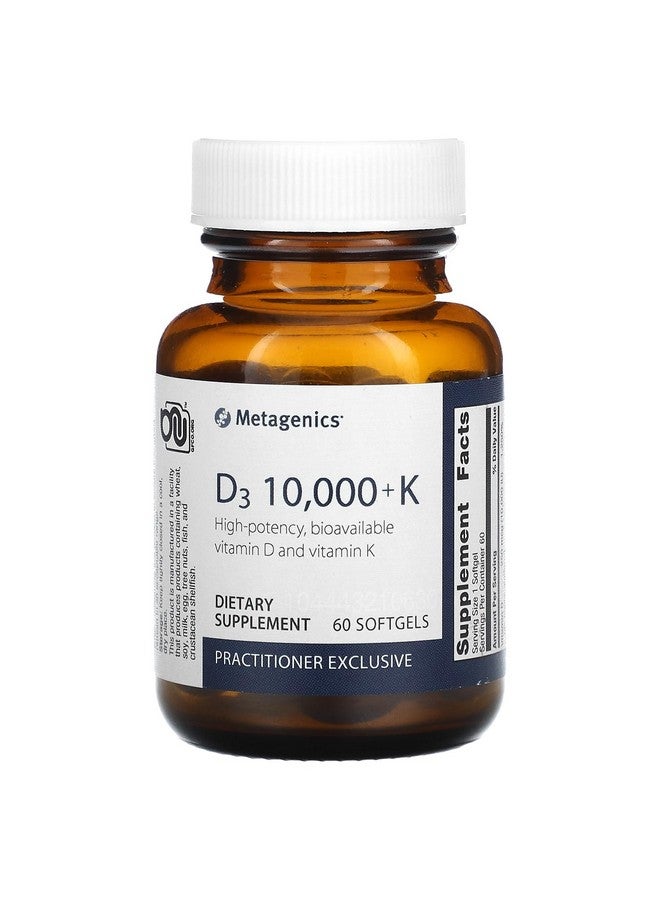 Metagenics D3 10,000 with K2 Soft Gels, 60 Count - Image 1