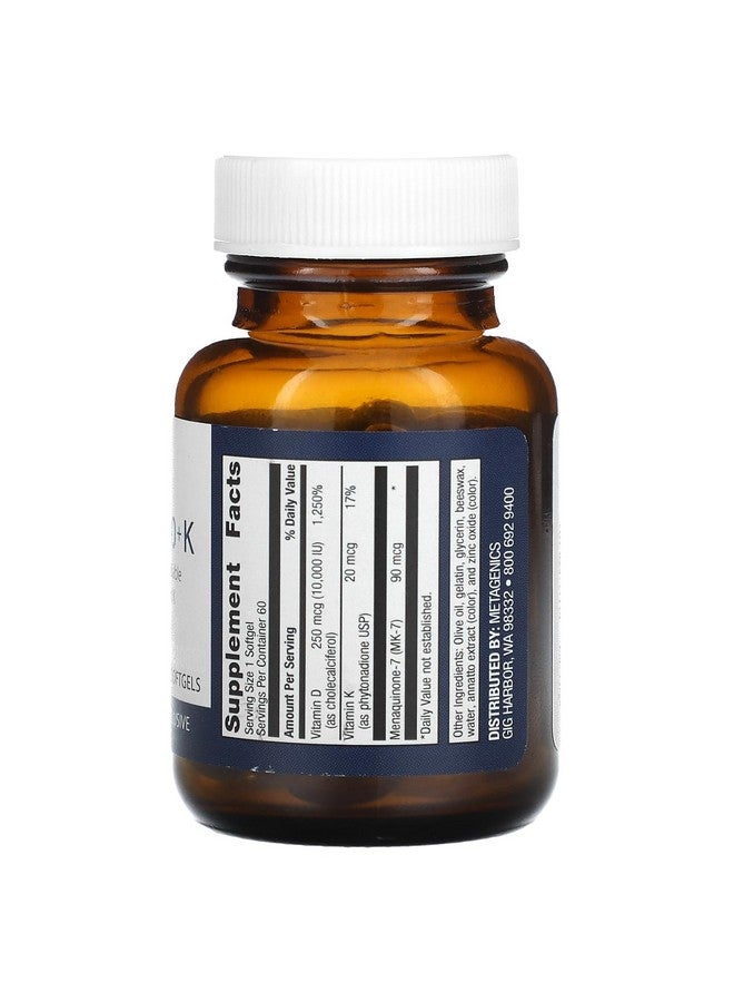 Metagenics D3 10,000 with K2 Soft Gels, 60 Count - Image 2