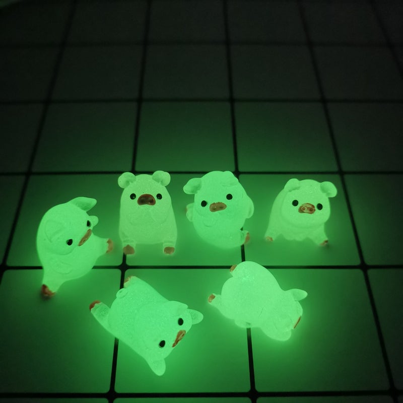 Explosive Luminous Cute Piggy Car Ornaments Pendant Cream Glue Mobile Phone Shell Material Jewelry Cartoon Accessories - Image 3