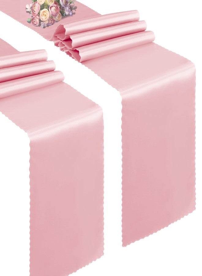 VACVELT 2 Pack Satin Table Runners - 12 x 72 Inches Long, Blush Pink Table Runner Decorations for Wedding, Birthday Party, Banquet, Graduation, Engagements - Image 1
