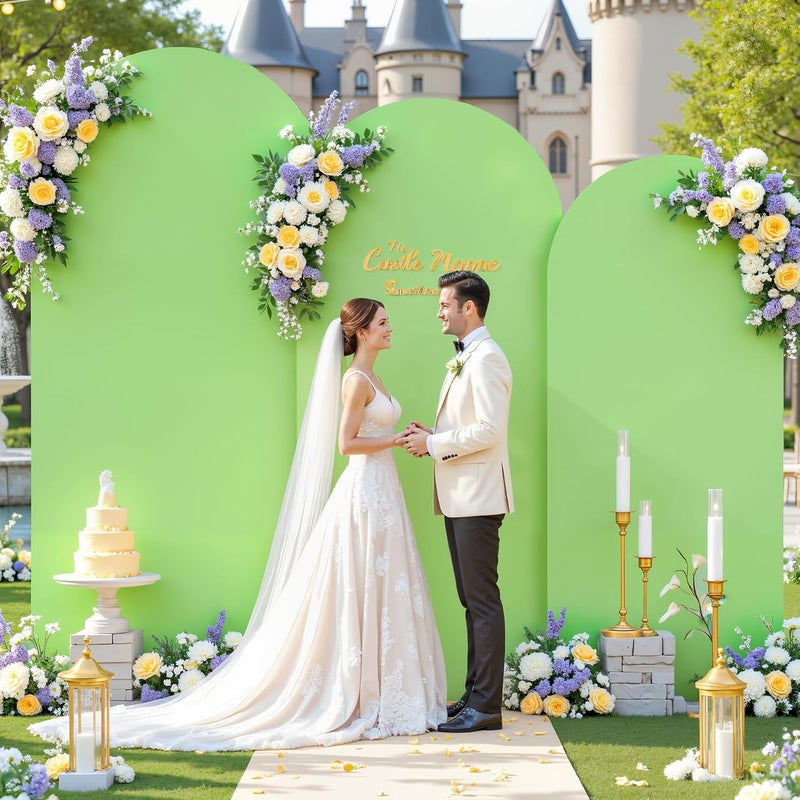 Suppromo Light Sage Green Arch Cover 3 Set - 4FT, 5FT, 6FT Arch Backdrop Cover Spandex Fitted Wedding Arch Stand Covers for Baby Shower Birthday Party Wedding Bridal Shower Banquet Photo Background Decorations - Image 3