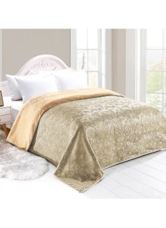 LoveHome Light and soft plain fur engraved nephrine blanket, king size 220*240 cm 