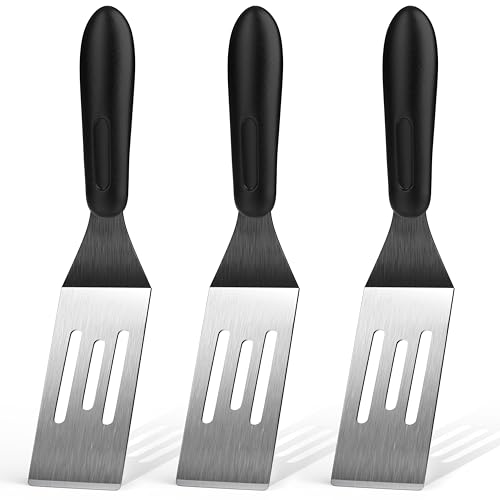 volikos Small Spatula 3 Pieces, Mini Serving Spatula for Kitchen Use, Metal Spatula for Serving and Turning, Ideal for Pancakes, Brownies, Desserts, Cookie, Eggs or Small Pan - Image 1