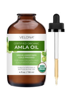 velona Amla Oil Usda Certified Organic - 4 Fl Oz (With Dropper) | 100% Pure And Natural Carrier Oil | Extra Virgin, Unrefined, Cold Pressed  - Image 1