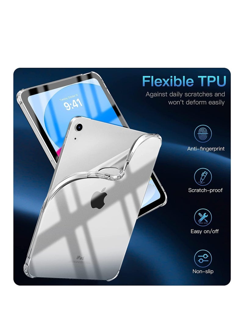 ELTRAZONE New iPad 10th Generation Case Clear, iPad 10 Case 2022 (10.9 inch), Slim & Light Weight TPU Protective Clear iPad Case with Raised Edge and Transparent Back, Transparent - Image 4