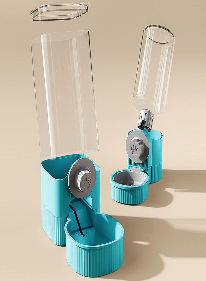 GKYZBB Hanging Automatic Food Water Dispenser,Rabbit Feeder Guinea Pig Water Bottle Food Feeder for Ferret Guinea Pig Rabbit Bunny Cage Accessories (Blue, 520ml+1200ml) - Image 3