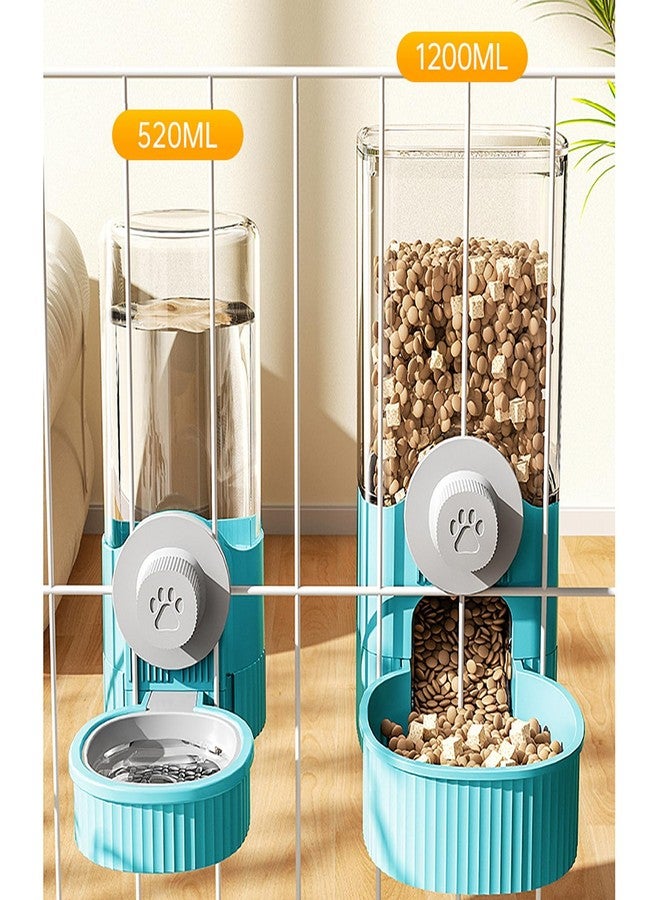 GKYZBB Hanging Automatic Food Water Dispenser,Rabbit Feeder Guinea Pig Water Bottle Food Feeder for Ferret Guinea Pig Rabbit Bunny Cage Accessories (Blue, 520ml+1200ml) - Image 4