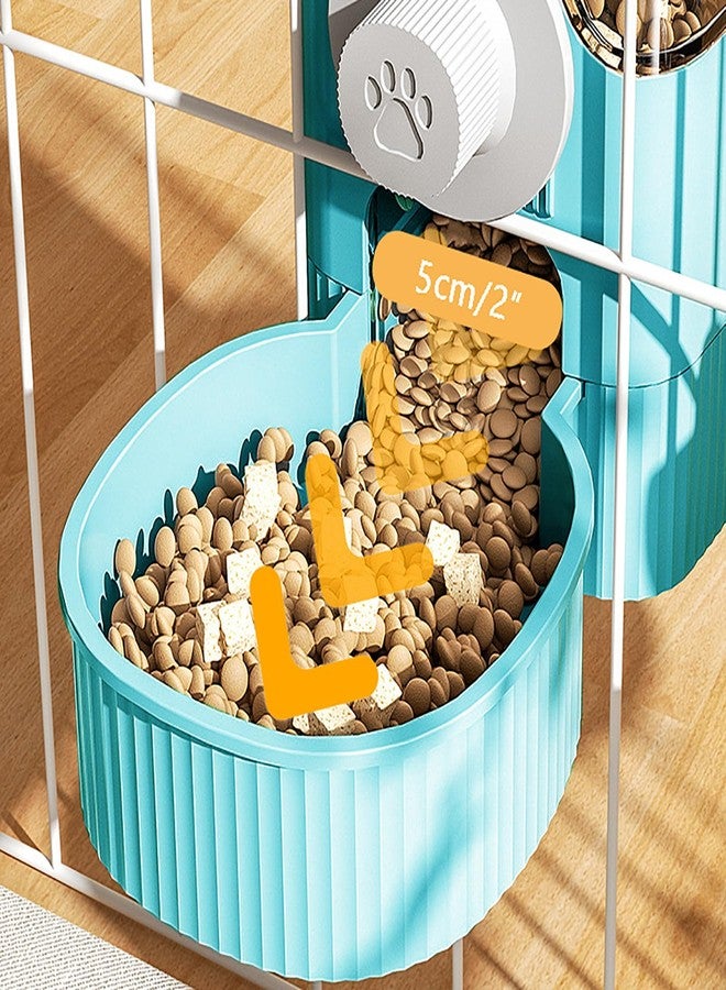 GKYZBB Hanging Automatic Food Water Dispenser,Rabbit Feeder Guinea Pig Water Bottle Food Feeder for Ferret Guinea Pig Rabbit Bunny Cage Accessories (Blue, 520ml+1200ml) - Image 5