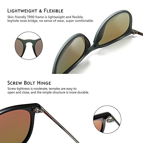 SUNGAIT 2 Pairs Round Polarized Sunglasses for Women Men Vintage Trendy Style Colored Lens UV400 - Image 5