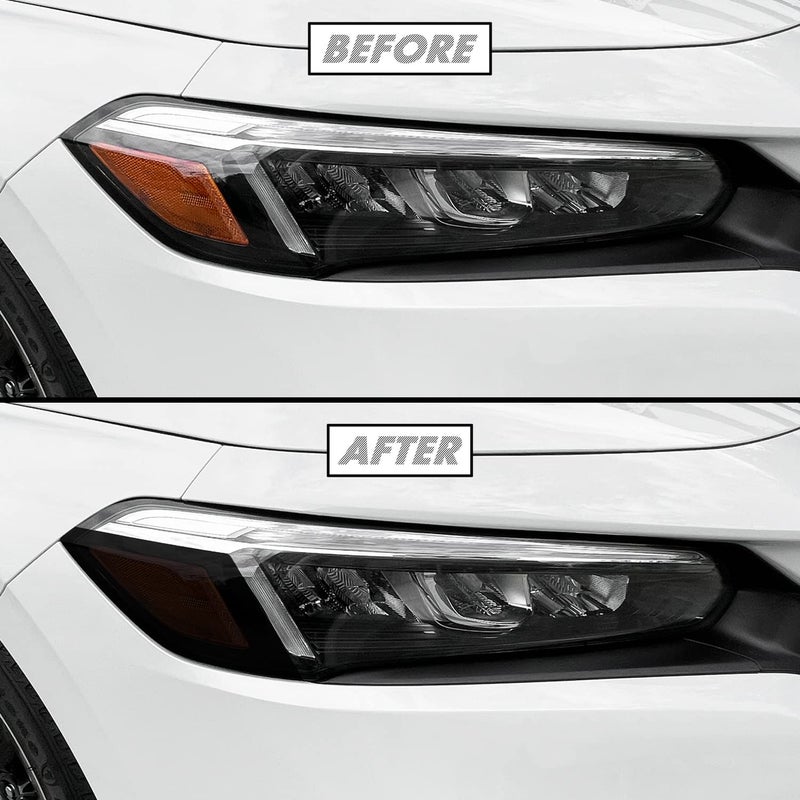 SlickMod PreCut Vinyl Smoke Tint for 20222023 Honda Civic Headlight 4 Headlight Sidemarker 20 Dark Smoke - Image 2