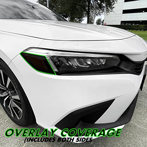 SlickMod PreCut Vinyl Smoke Tint for 20222023 Honda Civic Headlight 4 Headlight Sidemarker 20 Dark Smoke - Image 3