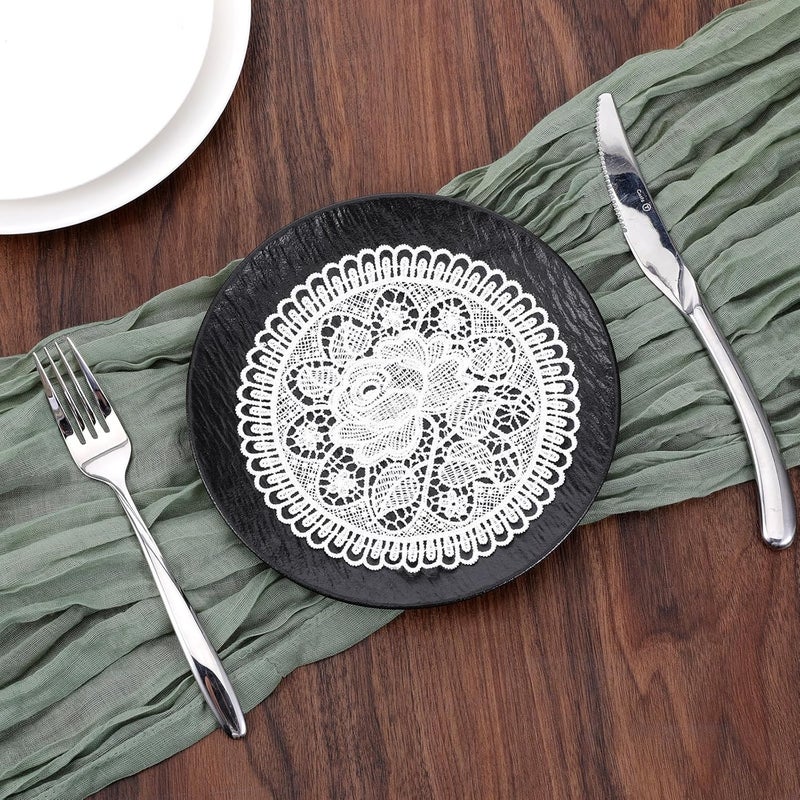 Azonee 6 PCS Vintage White Cotton Lace Doilies, Round Crochet Placemats, Handmade Coasters for Furniture, Kitchen, Dining Room, Dessert Trays, Wedding and Party Decoration - Image 5
