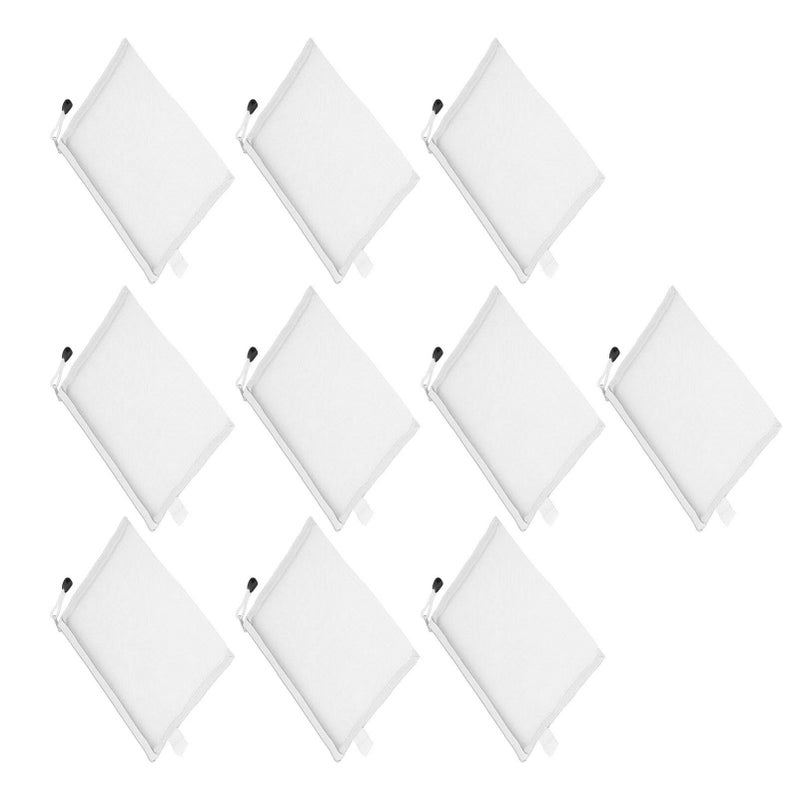 A5 Mesh Zipper Pouch Bags 10Pcs White Organizer For Office School Home Supplies - Image 4