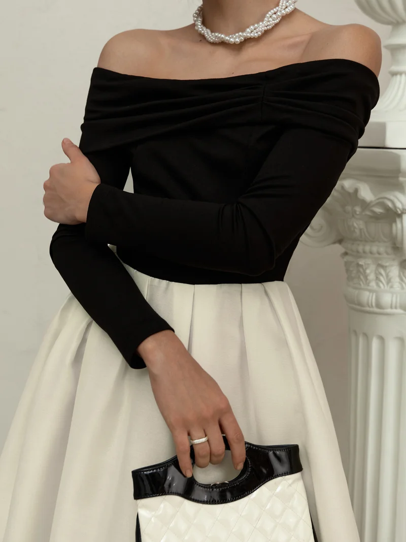 Lichi Midi dress with contrasting satin skirt