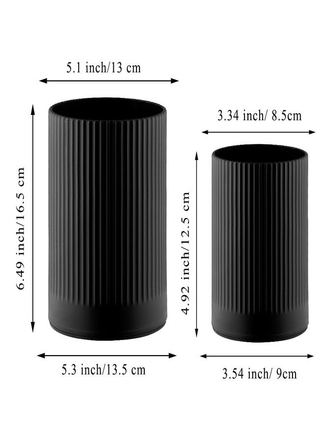 Kyraton Cooking Utensils Holder 2pcs, 360°Rotating Heavy Duty Plastic Kitchen Utensil Holder for Countertop, The Small Utensil Crock for Cutlery Silverware, Tooth Brush, Desk Pencil Pen - Image 2