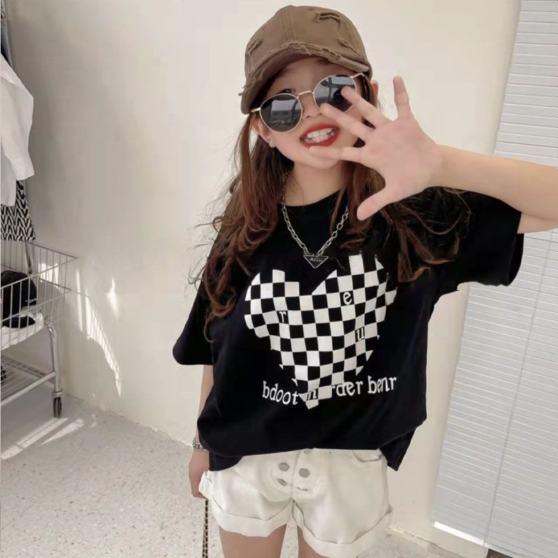 Girls' Summer Printed Short-Sleeve T-Shirt 2026 New Stylish Trendy T-Shirt For Older Children, Loose Half-Sleeve For Kids In Summer - Image 2