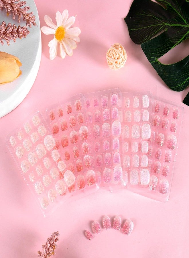 SIUSIO 120Pcs 5 Pack Press on Nails kids Children Acrylic Fake Nails Cute Pre-glue Full Cover Gradient Color Rainbow Short Stick On False Nail Art Kits Set for Kids Little Girls - Colorful Glitter - Image 5