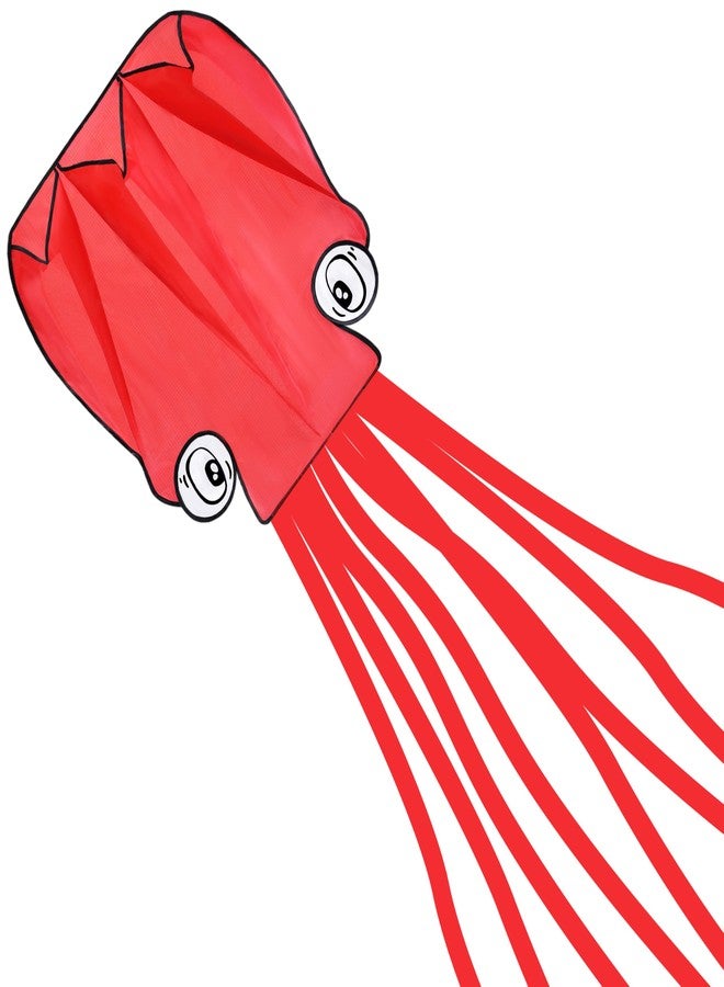SYNCFUN Large Red Octopus Kite- Easy-Fly Design for Kids with 328ft Line, Giant Beach Kites for Outdoor Fun and Activities - Image 1