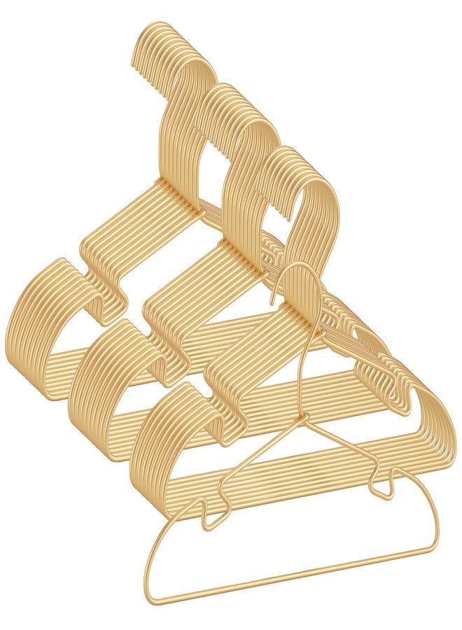 VWV Gold Aluminum Hanger, 30 Pack Baby Hanger，12.6 Inch Children Baby Hanger, Sturdy Metal Children Clothes Hanger for Wardrobe, Space-Saving Toddler Hanger - Image 1