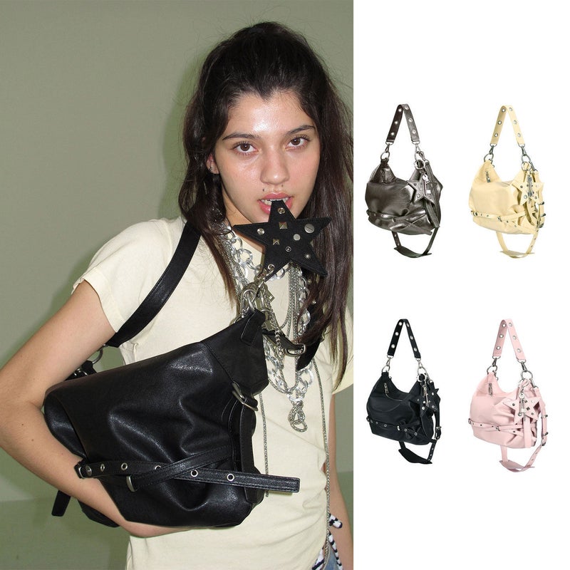 Yeomim Star Pattern Slouchy Shoulder Bag - Image 1