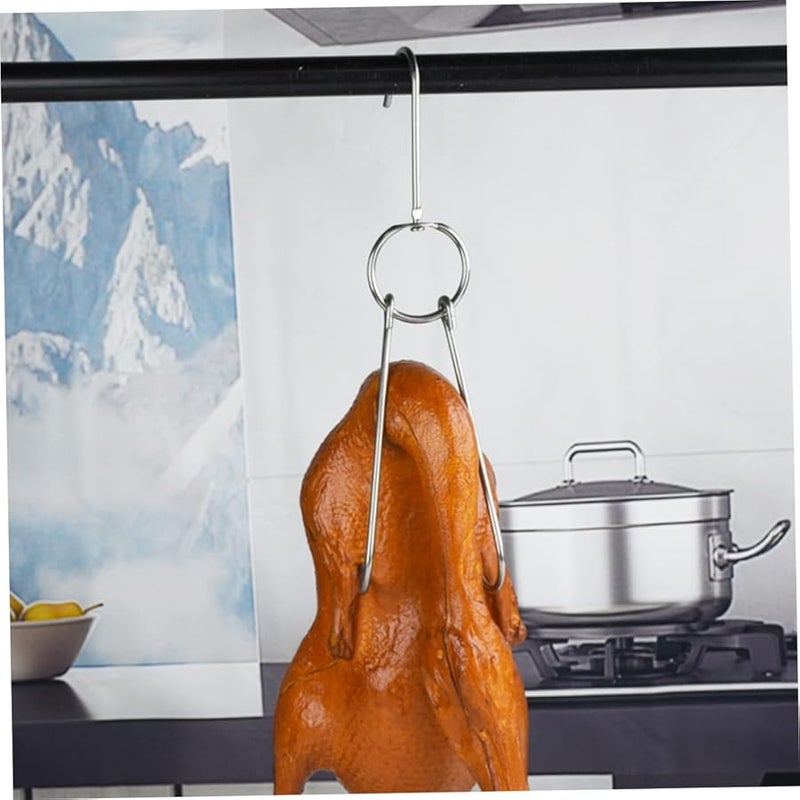 5Pcs Stainless Steel Double Hooks For Hanging Roast Duck Meat And Poultry - Image 5