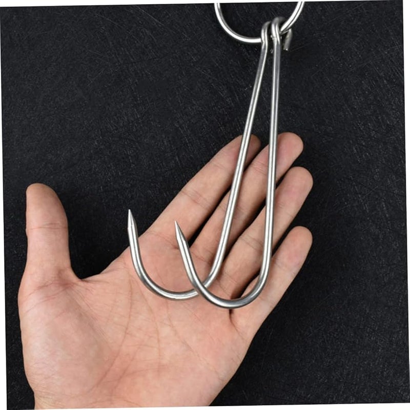 5Pcs Stainless Steel Double Hooks For Hanging Roast Duck Meat And Poultry - Image 3