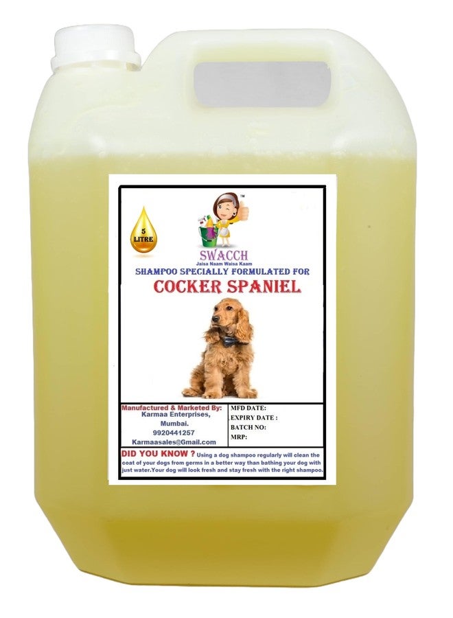 SWACCH Shampoo Specially FORMULATED for Cocker Spaniel (5 Litre) Lemon - Image 1