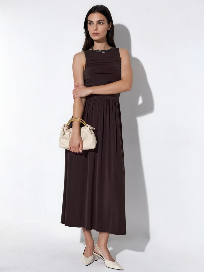هيكاب Maxi A-Line Dress with Boat Neck