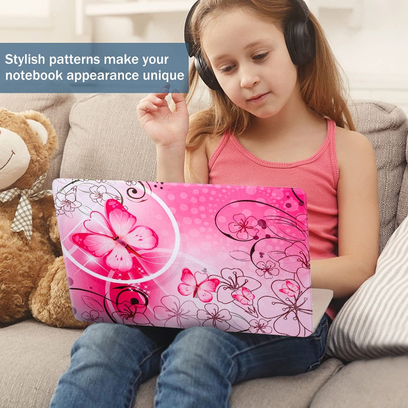 ICOLOR ملصق جلد لابتوب فراشة وردية 11.6 13 13.3 14 15 15.6 بوصة قابل لإعادة الاستخدام غلاف واقي ملصق FY-NEK-009 - Image 4