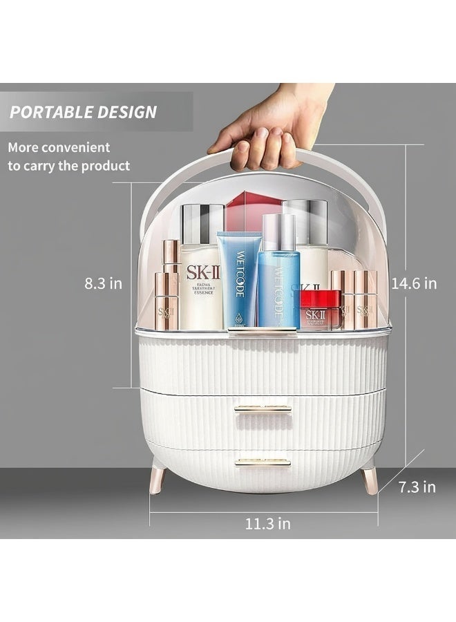 Dunekart Large Cosmetic Makeup Organizer with Drawers and Brush Organizer, Dust Water Proof Cosmetics Storage Display Case, Suitable for Bathroom Countertop and Bedroom Vanity Dresser - Image 5